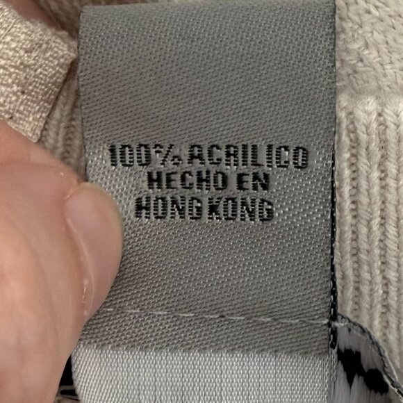 Vintage Designers Originals Quarter-Zip Knit Sweater | Cream Tan | Size M - Picture 9 of 9